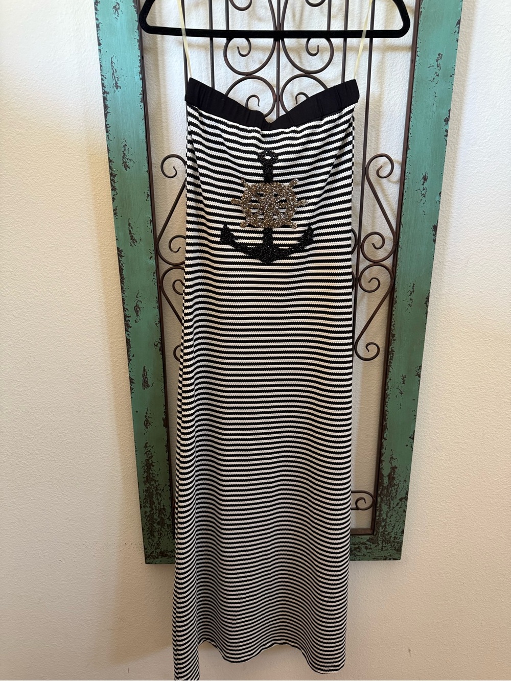 Philipp Plein Crystal Anchor Nautical Resort Maxi Dress Size 4 - Picture 4 of 9